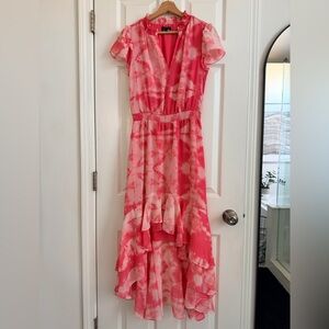 Nordstrom Pink Tie-Dye High Low Dress
